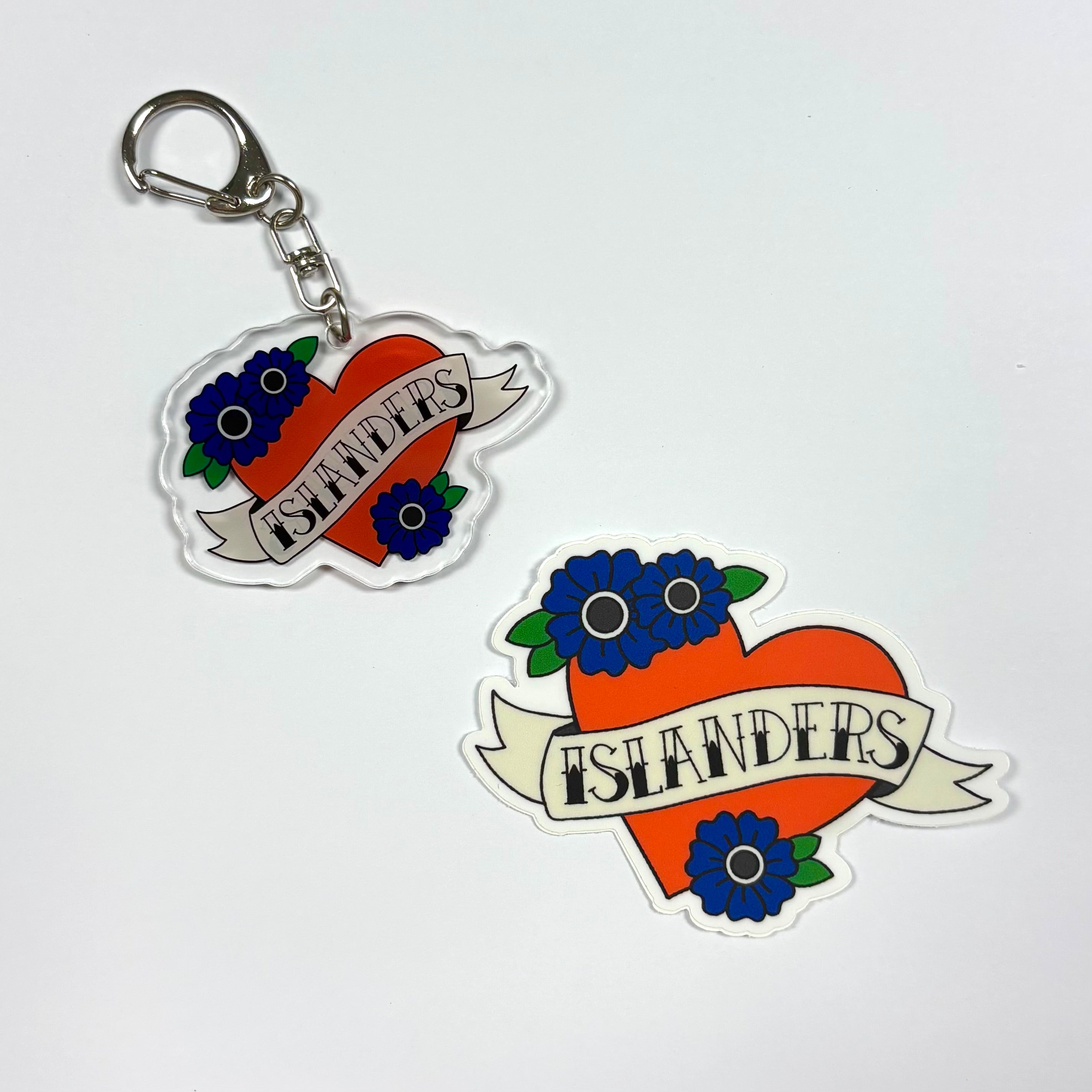 Islanders Hockey Vinyl Sticker & Acrylic Keychain