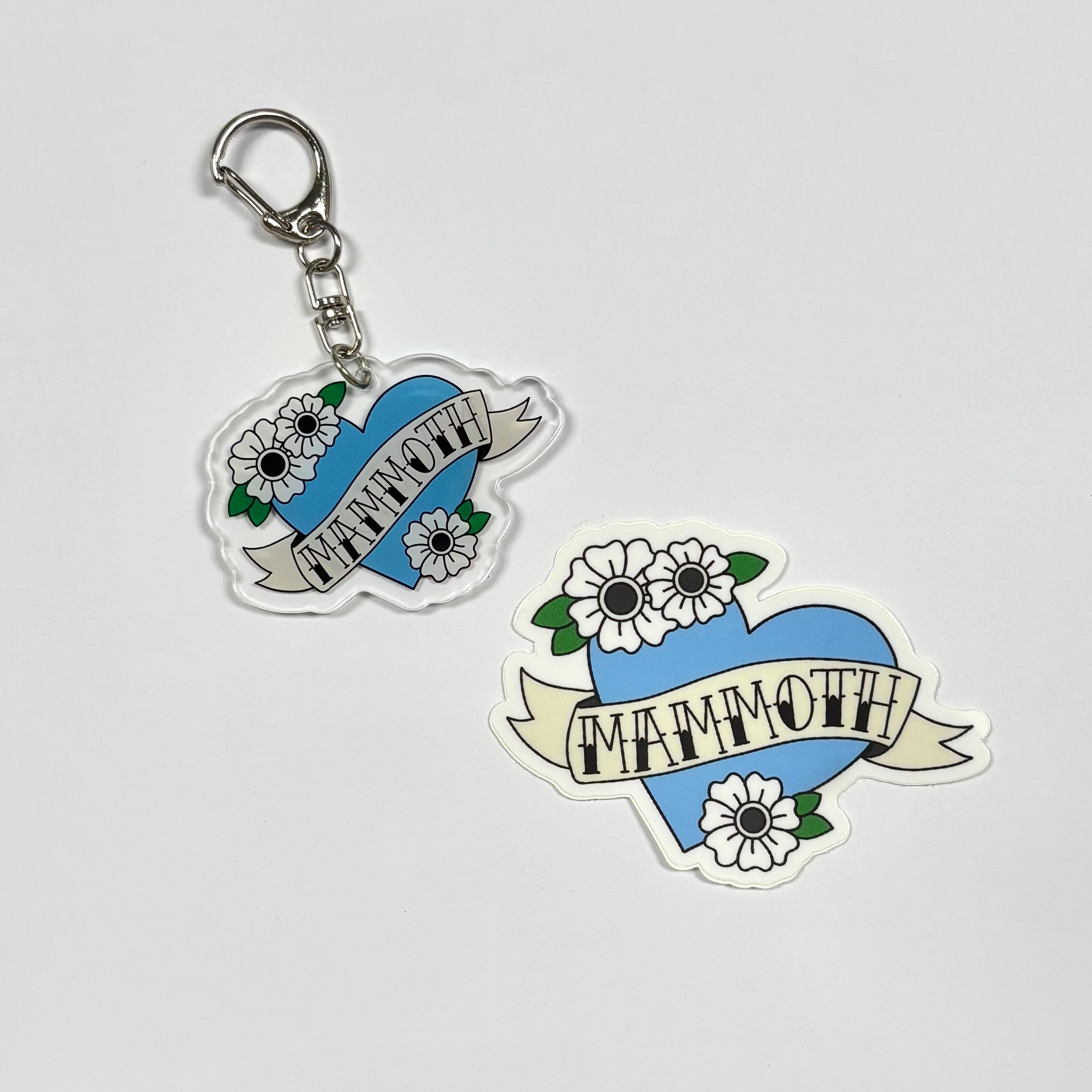 Mammoth Hockey Vinyl Sticker & Acrylic Keychain