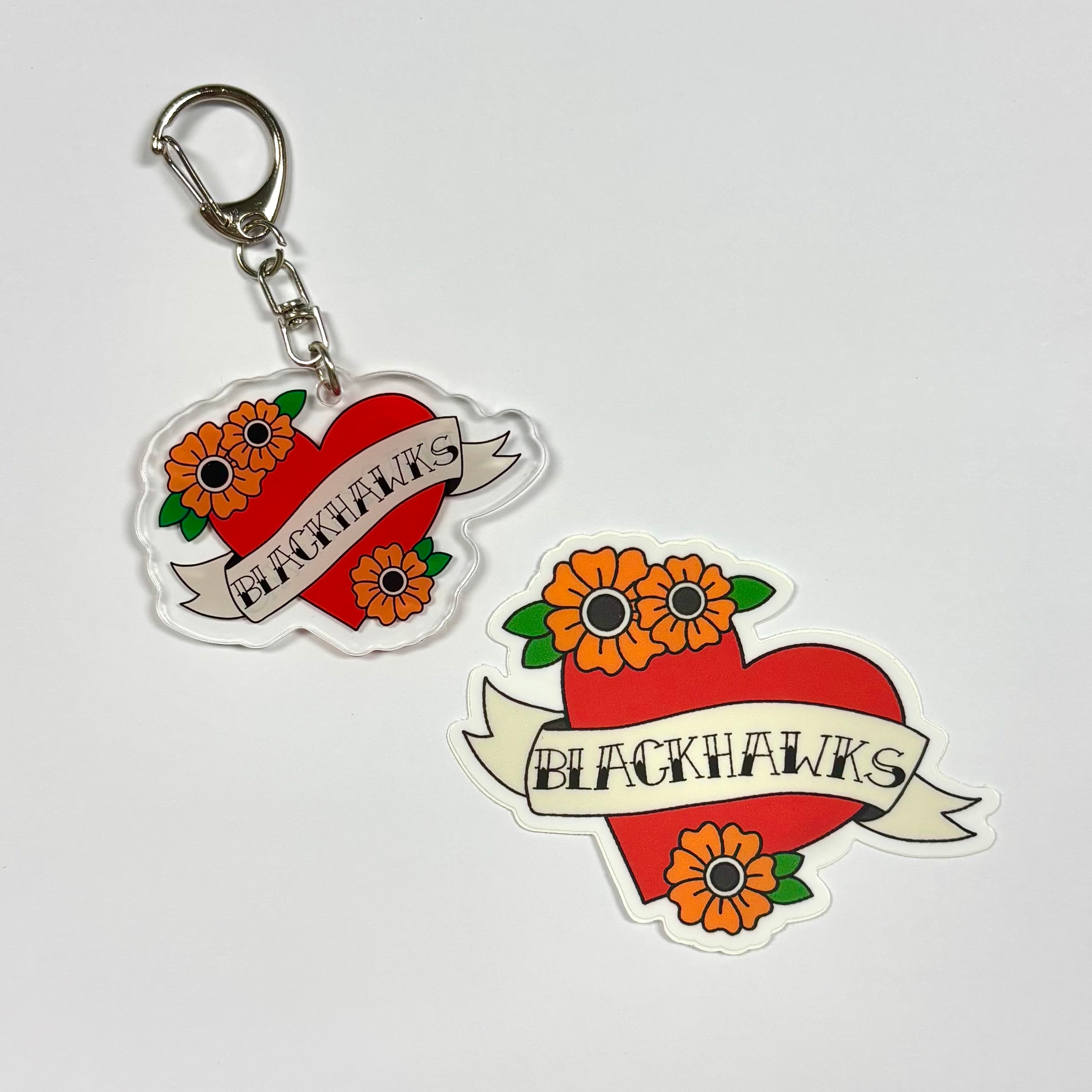 Blackhawks Hockey Vinyl Sticker & Acrylic Keychain