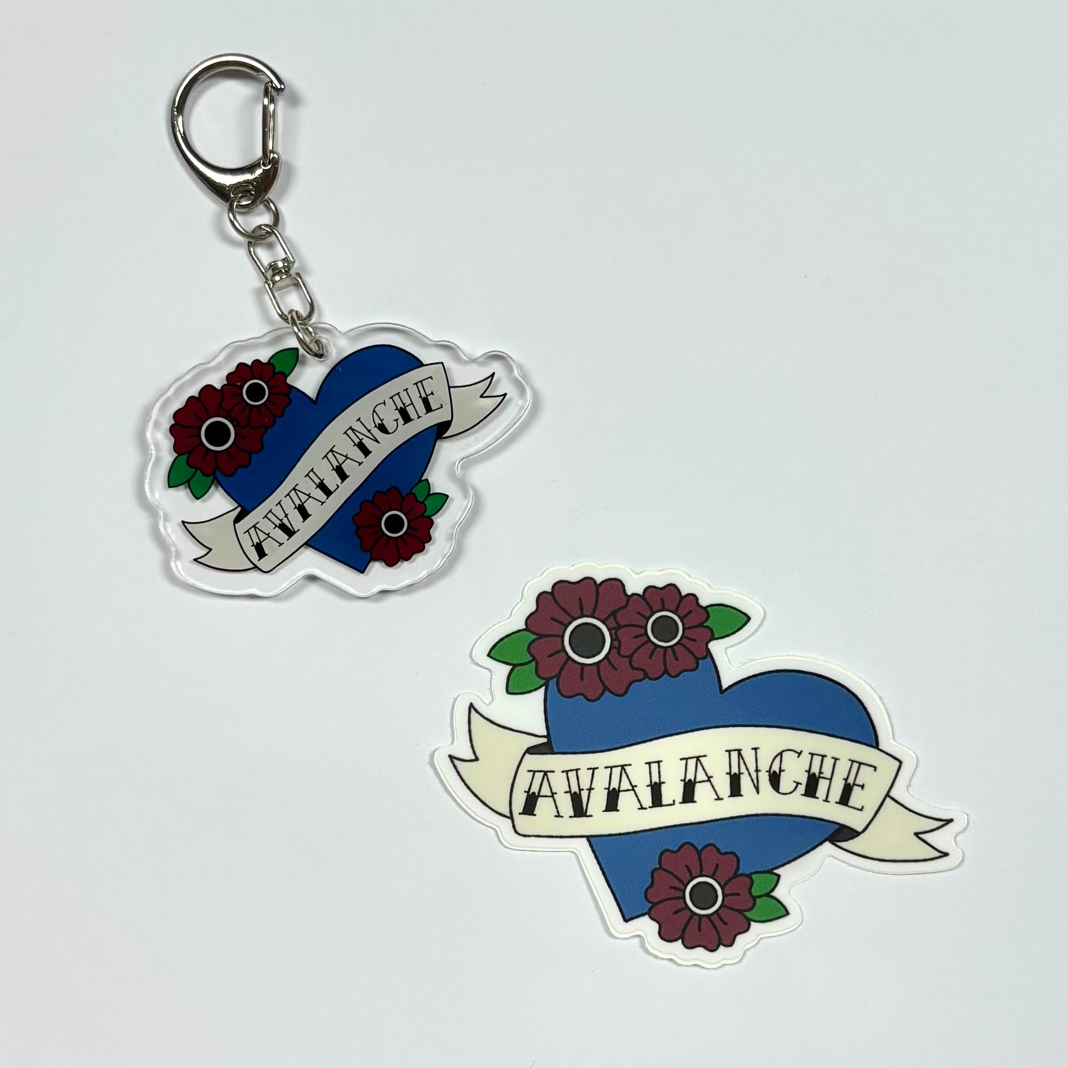 Avalanche Hockey Vinyl Sticker & Acrylic Keychain