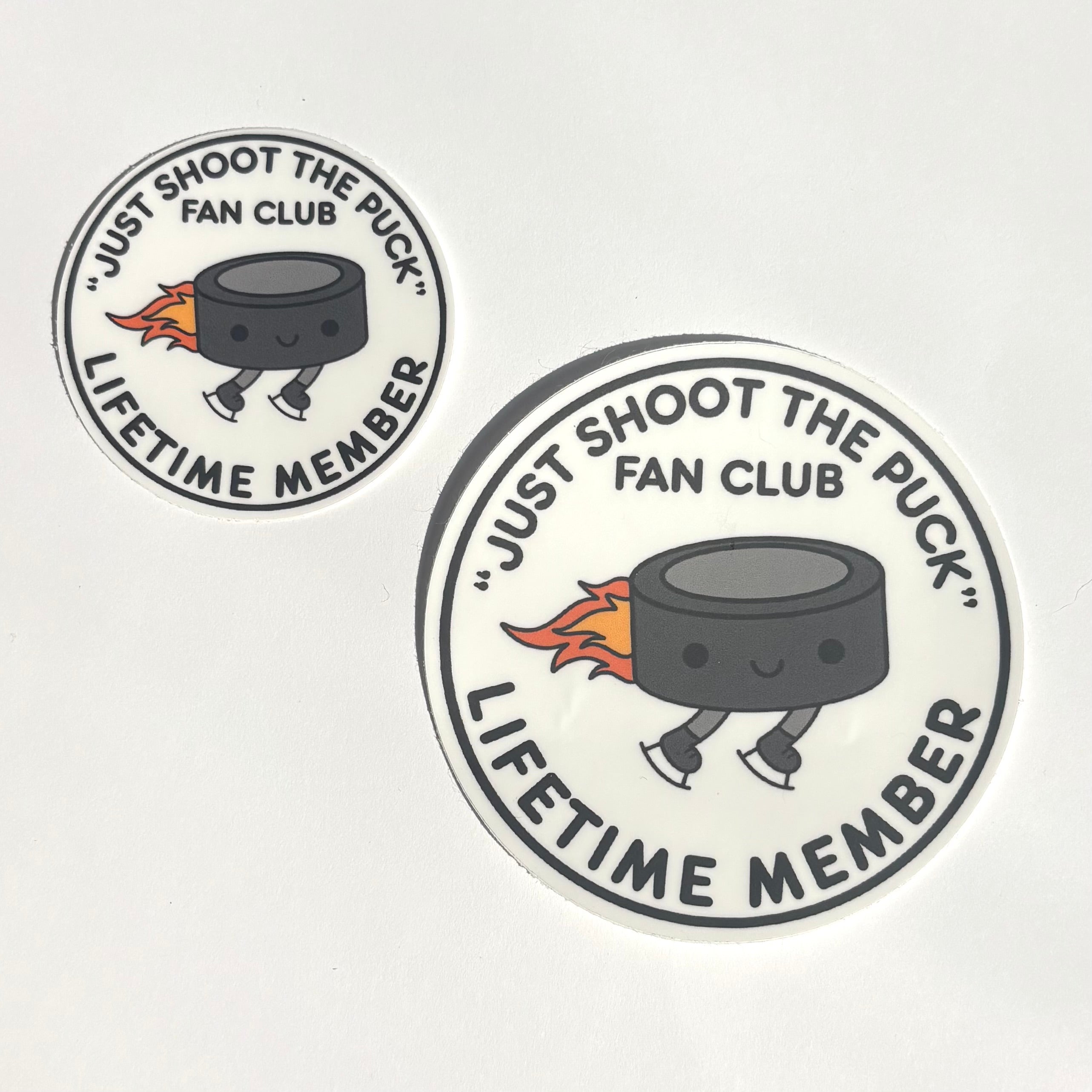 "Just Shoot The Puck" Fan Club Vinyl Sticker