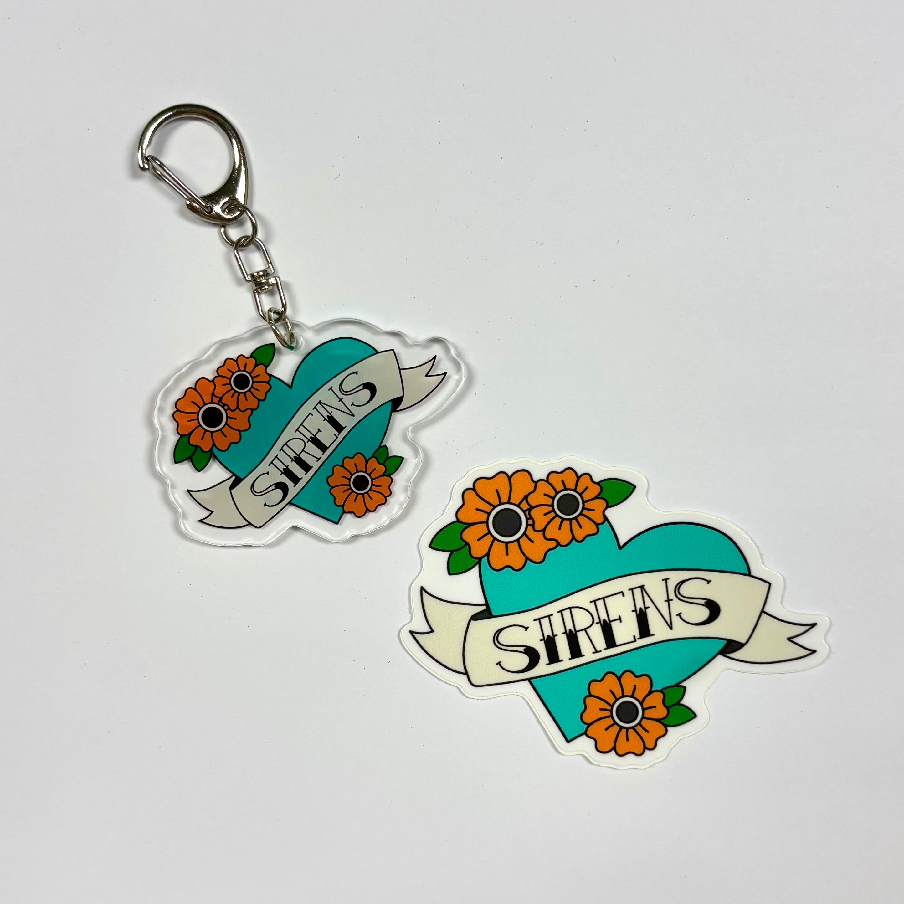 Sirens Hockey Vinyl Sticker & Acrylic Keychain