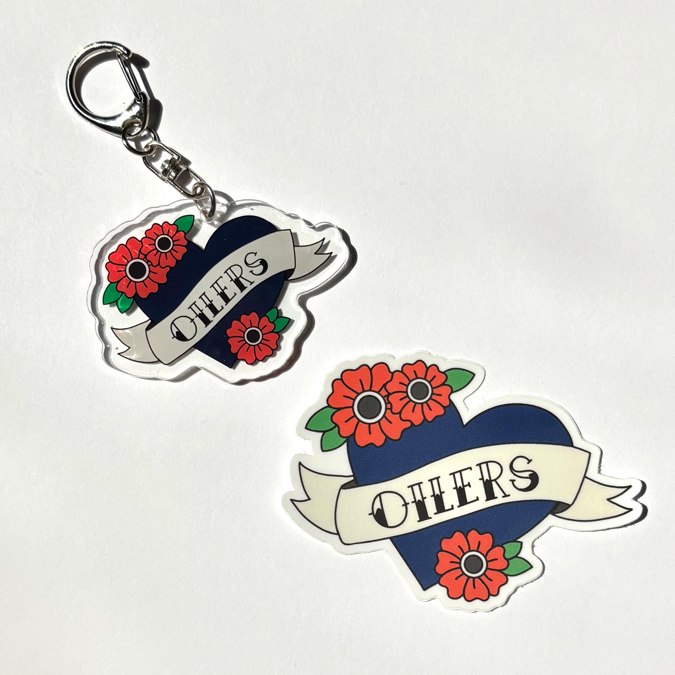 Oilers Hockey Vinyl Sticker & Acrylic Keychain