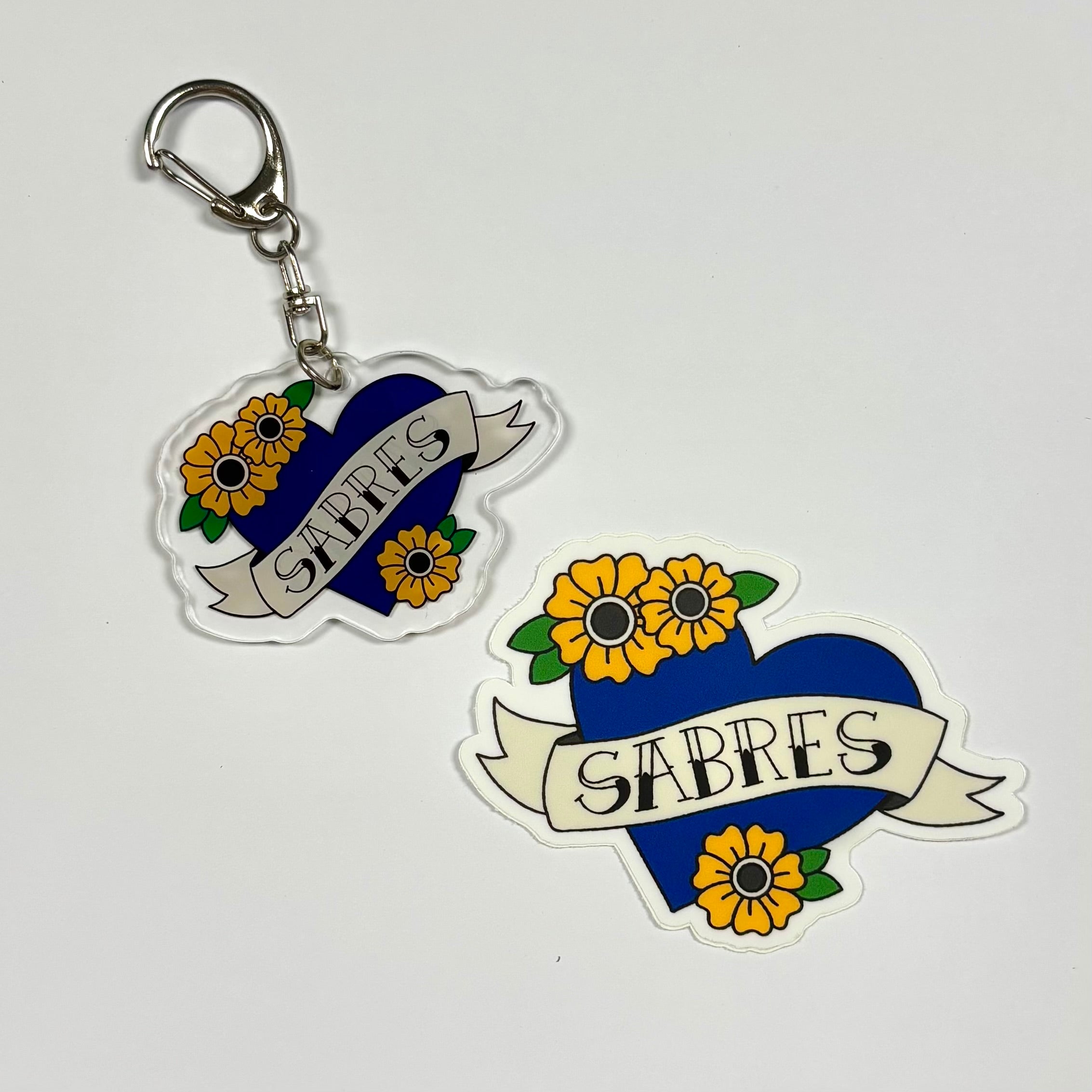 Sabres Hockey Vinyl Sticker & Acrylic Keychain