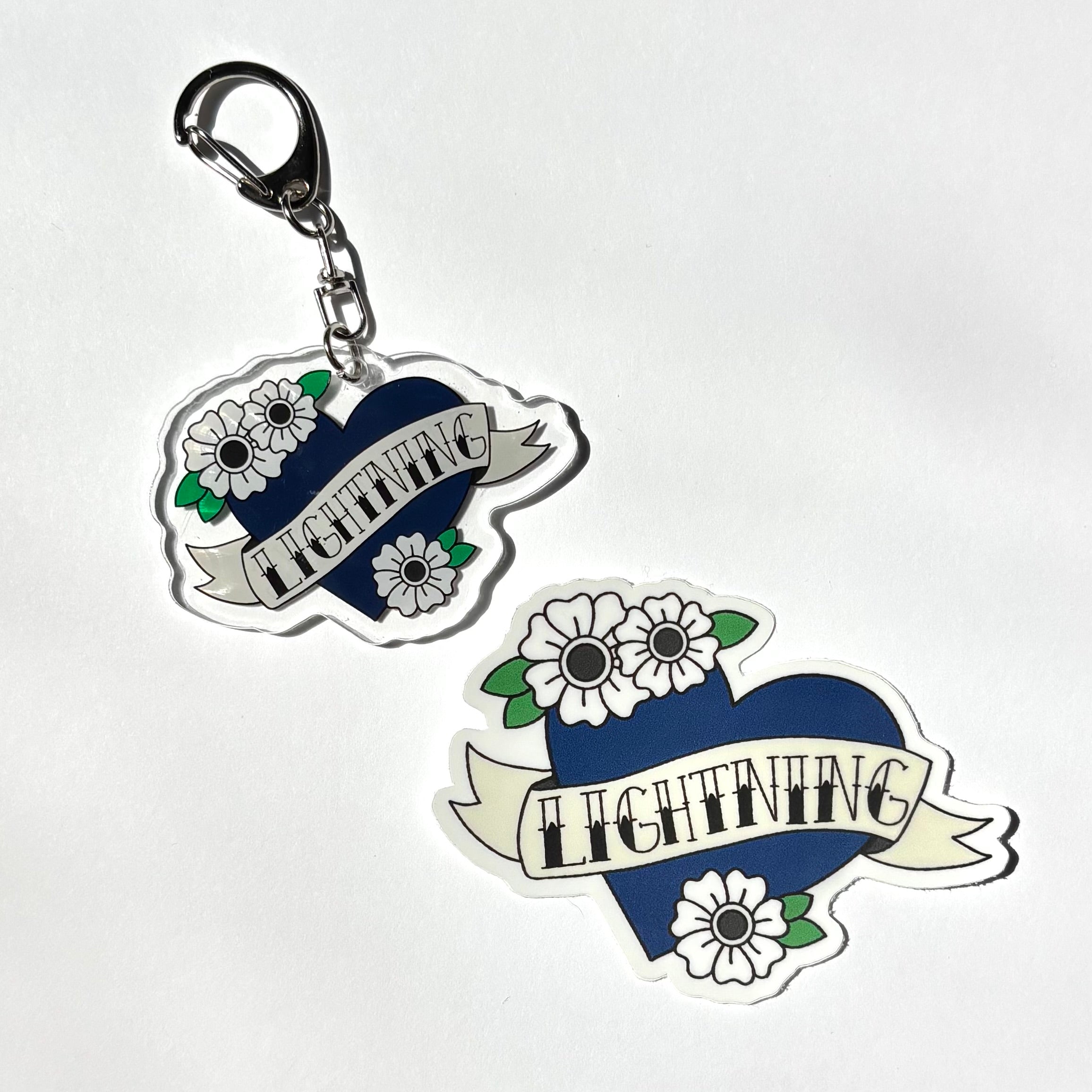 Lightning Hockey Vinyl Sticker & Acrylic Keychain