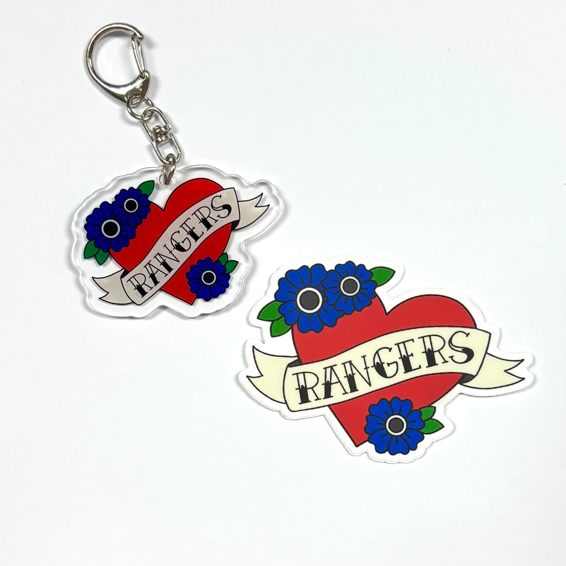 Rangers Hockey Vinyl Sticker & Acrylic Keychain