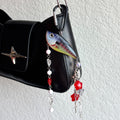 Grey Fishing Lure Keychain with Stars