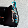 Mini Silver & Blue Fishing Lure Keychain with Stars