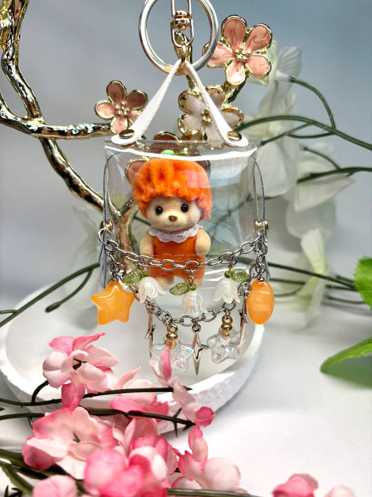 Figure Keychain Carrier with Strawberries
