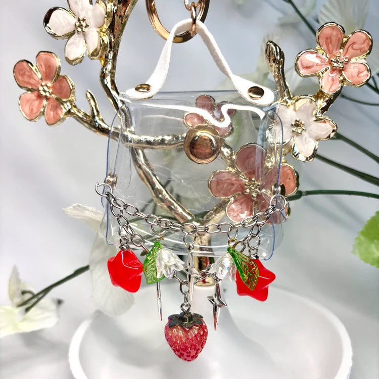 Figure Keychain Carrier with Strawberries
