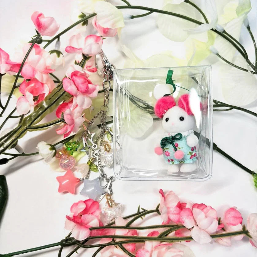 Sylvanian Cherry Mouse & Carrier Keychain